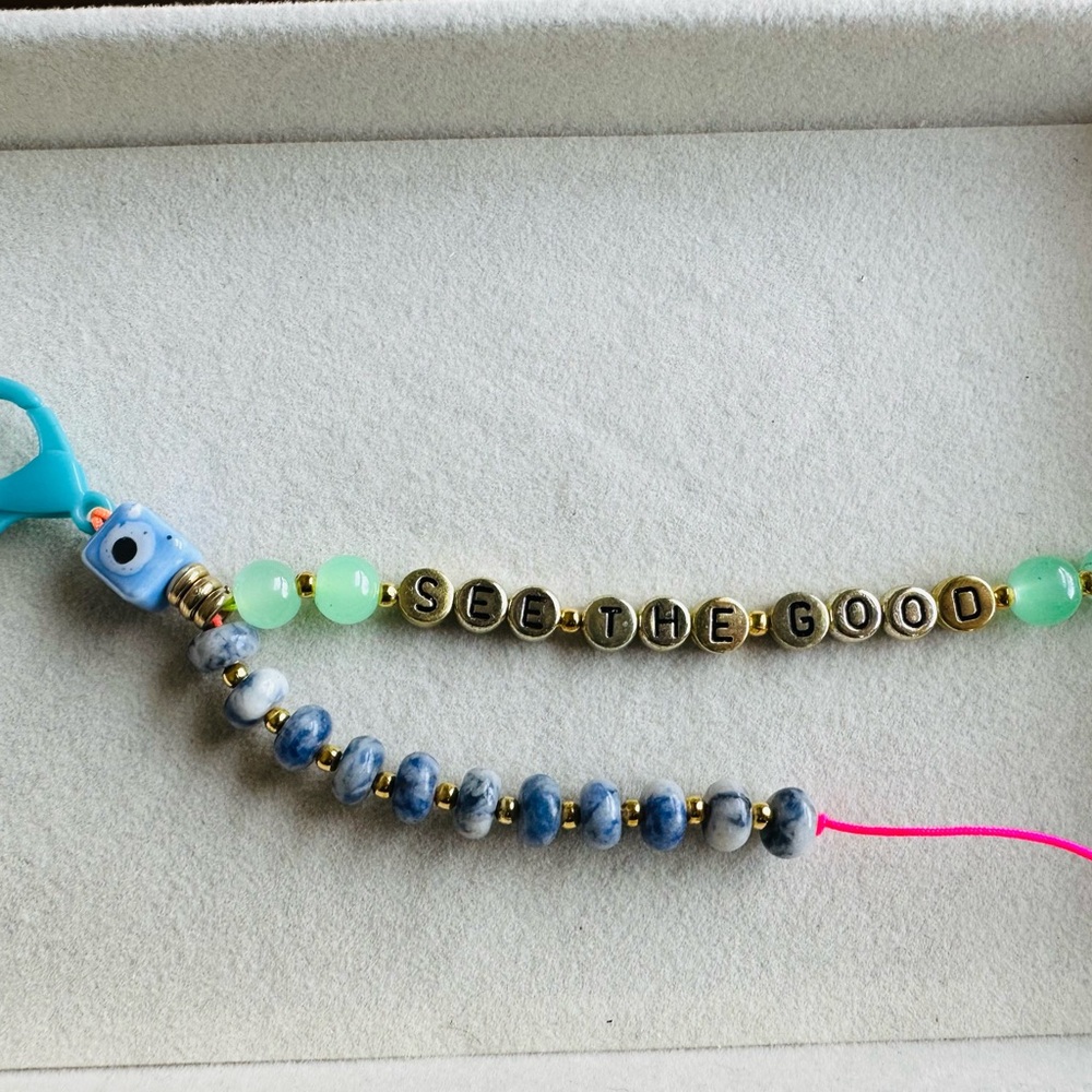 Beaded Bag Charm - Evil Eye Protection